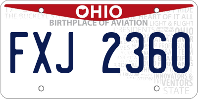 OH license plate FXJ2360