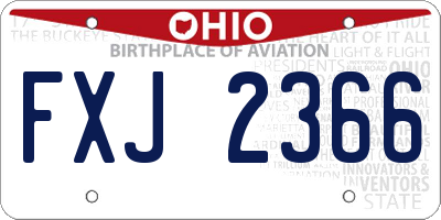 OH license plate FXJ2366