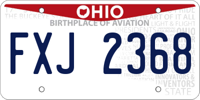 OH license plate FXJ2368
