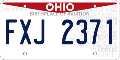 OH license plate FXJ2371