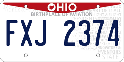 OH license plate FXJ2374