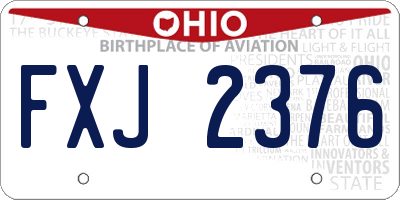 OH license plate FXJ2376