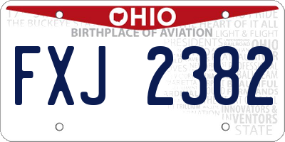 OH license plate FXJ2382