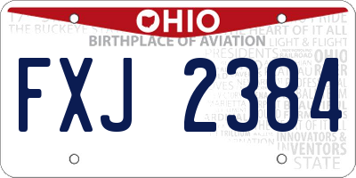 OH license plate FXJ2384
