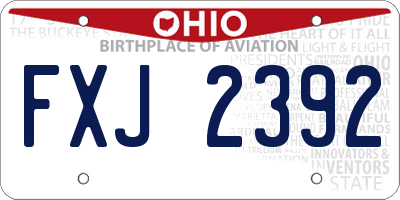 OH license plate FXJ2392