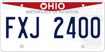 OH license plate FXJ2400