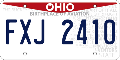 OH license plate FXJ2410