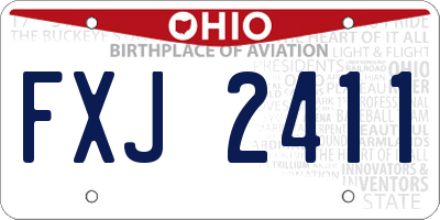 OH license plate FXJ2411