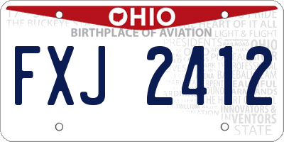 OH license plate FXJ2412