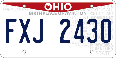 OH license plate FXJ2430