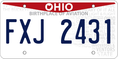 OH license plate FXJ2431