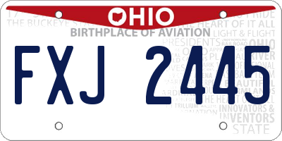 OH license plate FXJ2445