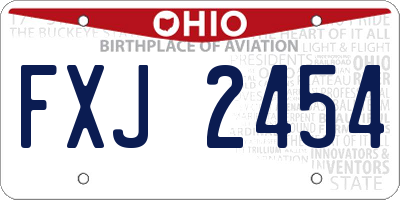 OH license plate FXJ2454