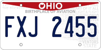 OH license plate FXJ2455