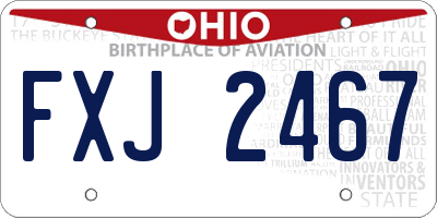 OH license plate FXJ2467