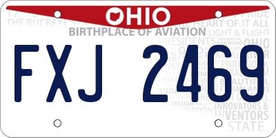 OH license plate FXJ2469
