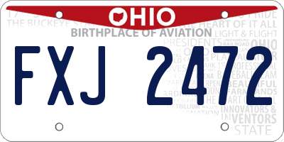 OH license plate FXJ2472