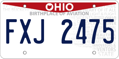 OH license plate FXJ2475