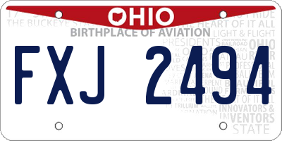 OH license plate FXJ2494