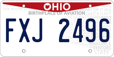 OH license plate FXJ2496