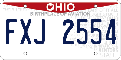 OH license plate FXJ2554