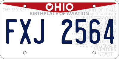 OH license plate FXJ2564