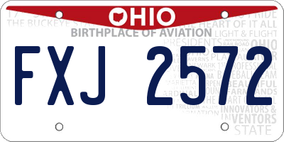 OH license plate FXJ2572