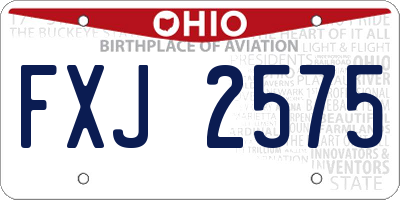 OH license plate FXJ2575