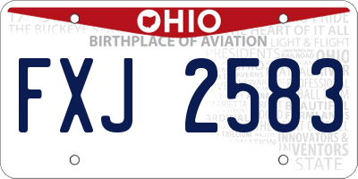 OH license plate FXJ2583