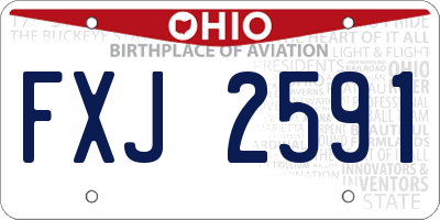 OH license plate FXJ2591