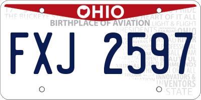 OH license plate FXJ2597
