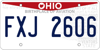 OH license plate FXJ2606