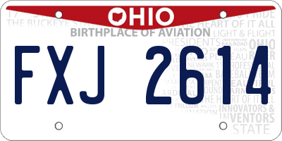 OH license plate FXJ2614