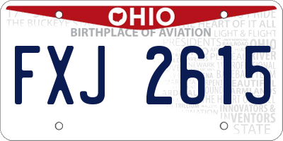 OH license plate FXJ2615