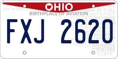 OH license plate FXJ2620
