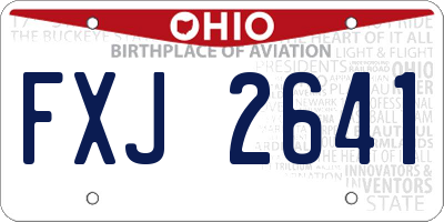 OH license plate FXJ2641