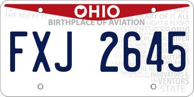 OH license plate FXJ2645