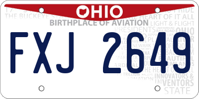 OH license plate FXJ2649