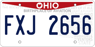OH license plate FXJ2656