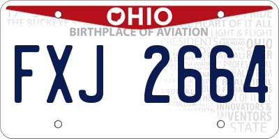 OH license plate FXJ2664
