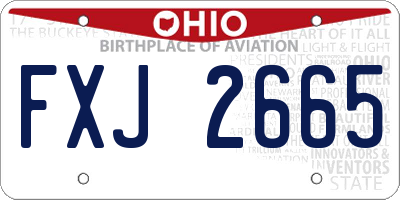 OH license plate FXJ2665