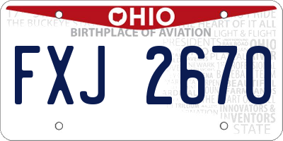 OH license plate FXJ2670