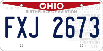 OH license plate FXJ2673