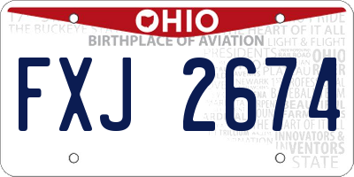 OH license plate FXJ2674