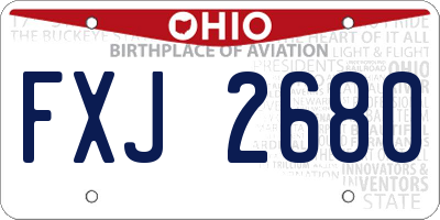 OH license plate FXJ2680