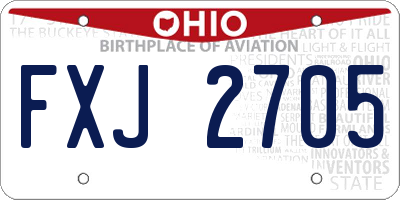 OH license plate FXJ2705