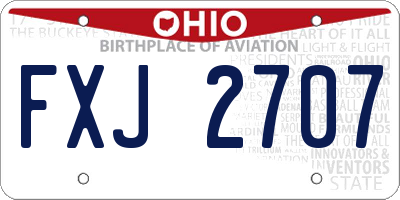 OH license plate FXJ2707