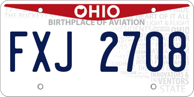 OH license plate FXJ2708