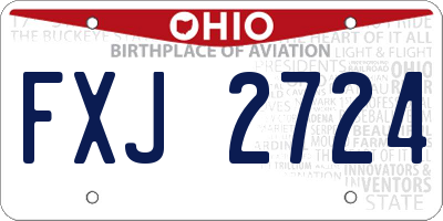 OH license plate FXJ2724