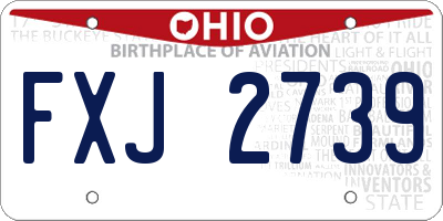 OH license plate FXJ2739